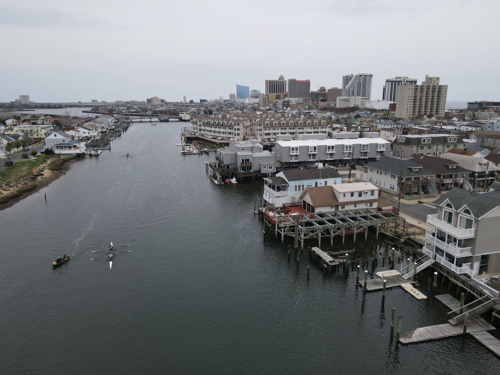 Drone footage of Atlantic City's Inside Thorofare